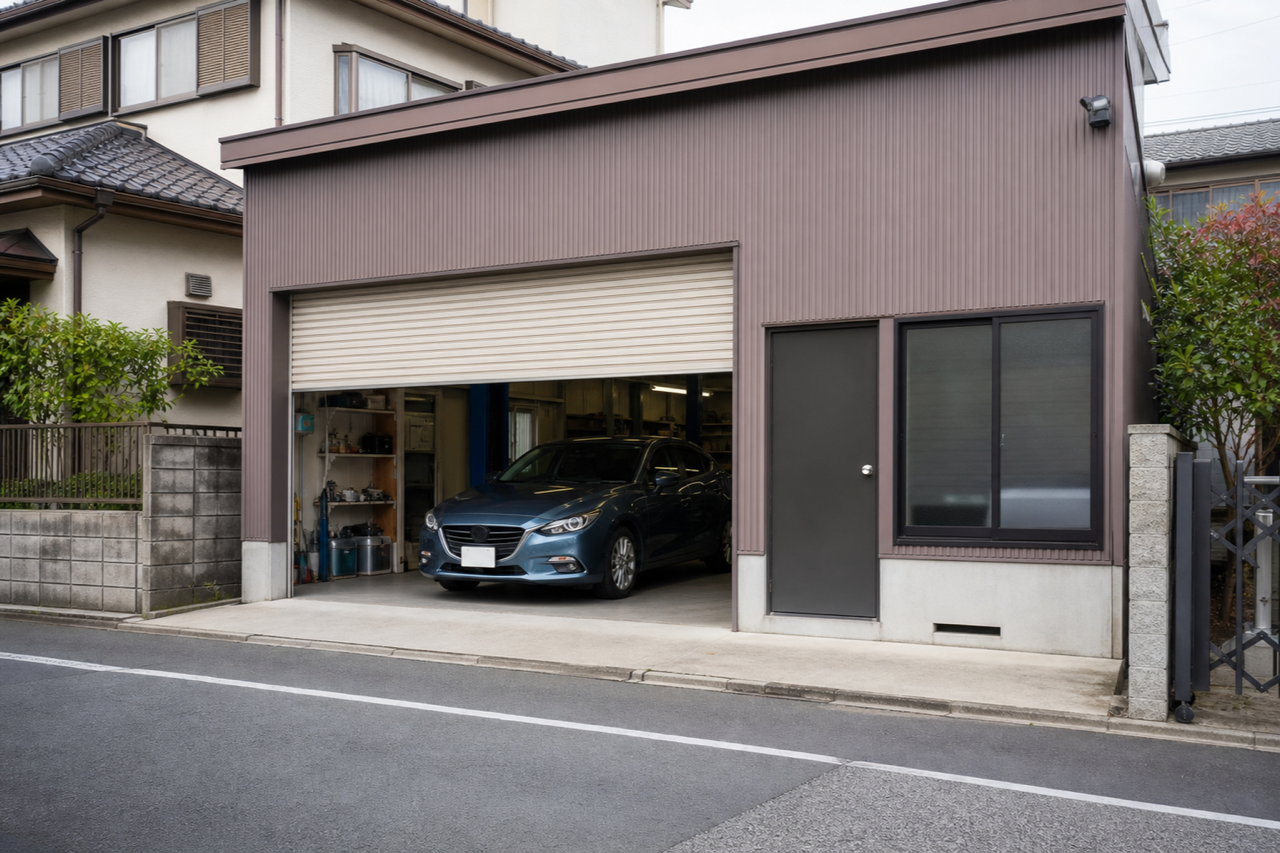 住宅街にある整備工場のイメージ